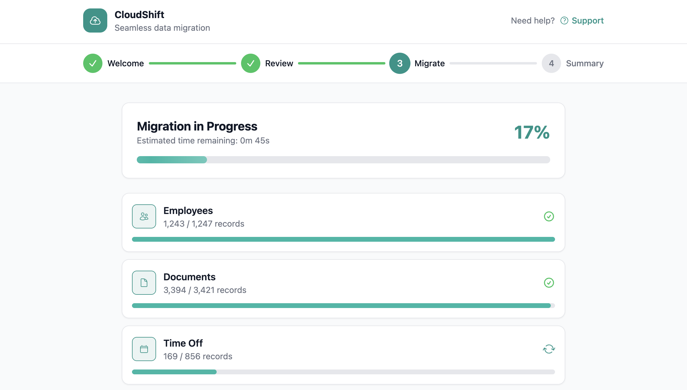 CloudShift - Data Migration Wizard
